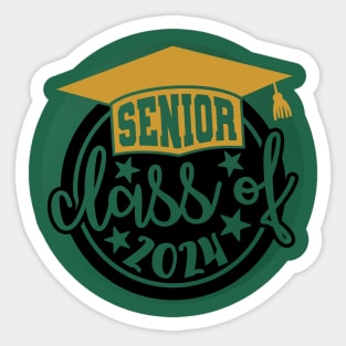 Senior Class 2024 Green/Gold School Colors Sticker